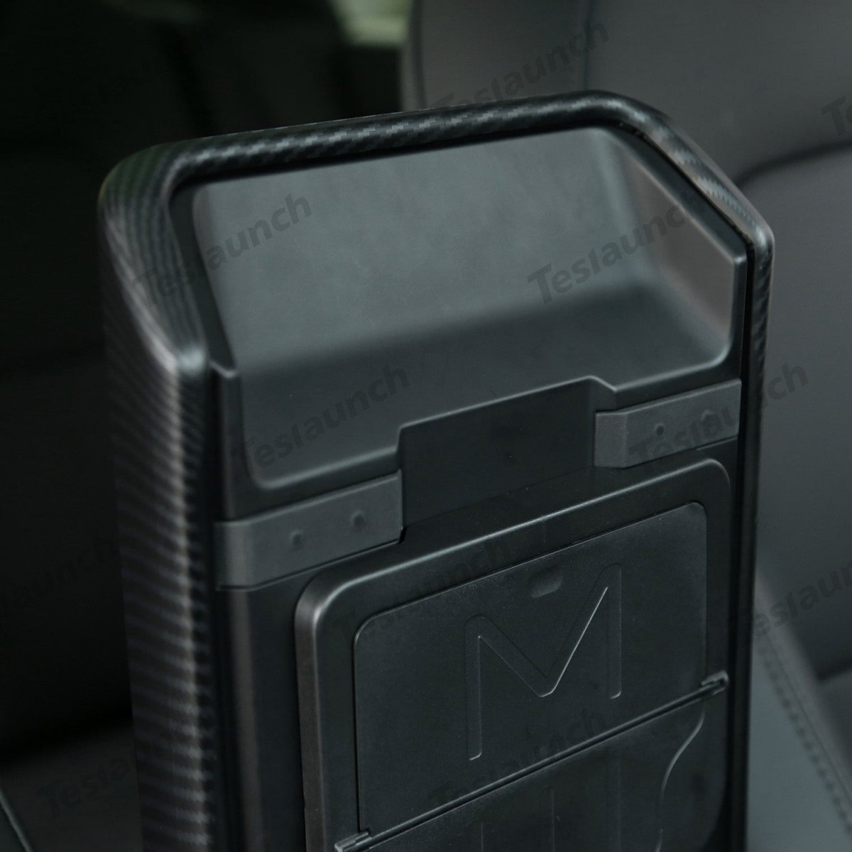 2024+ Model 3 Highland Armrest Cover (Carbon Fiber Pattern ABS) For Tesla