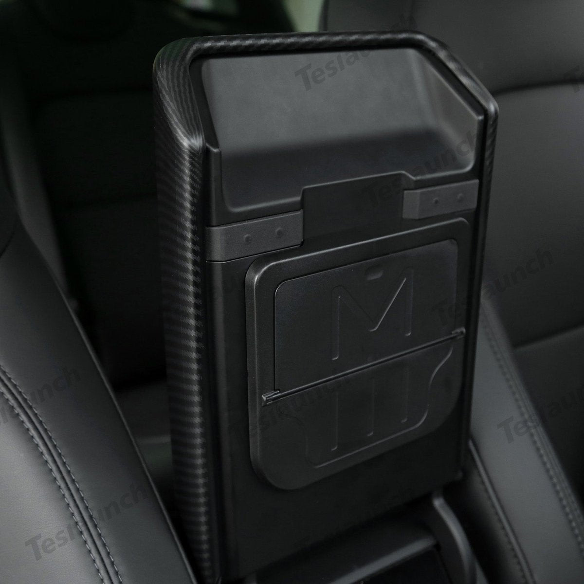 2024+ Model 3 Highland Armrest Cover (Carbon Fiber Pattern ABS) For Tesla