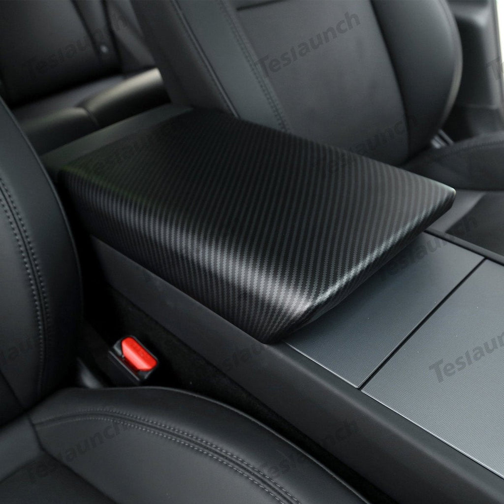 2024+ Model 3 Highland Armrest Cover (Carbon Fiber Pattern ABS) For Tesla