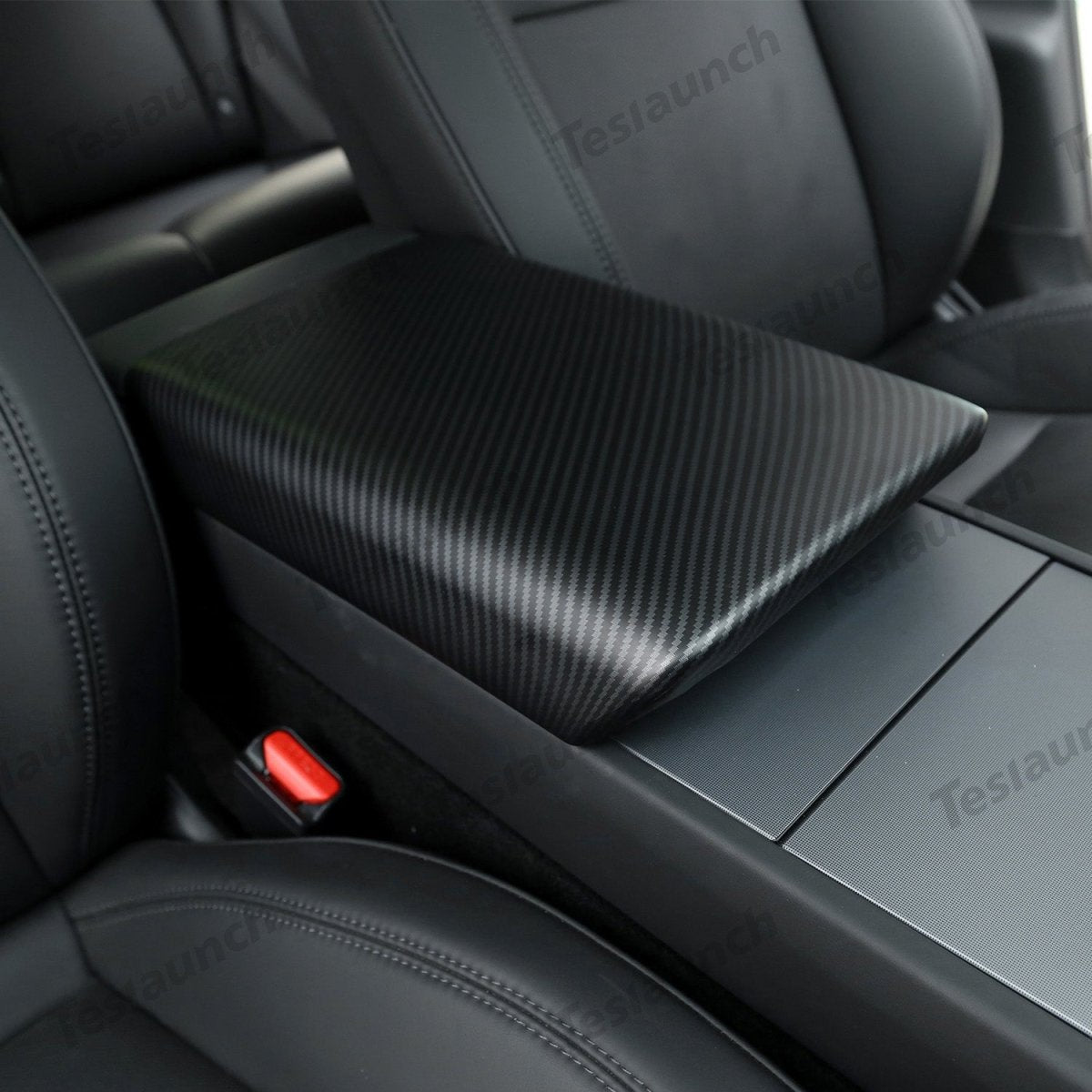 2024+ Model 3 Highland Armrest Cover (Carbon Fiber Pattern ABS) For Tesla