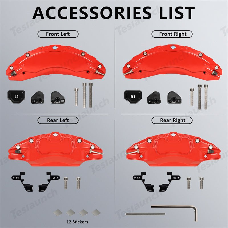 2024+ Model 3 Highland Brake Caliper Covers (4Pcs) for Tesla