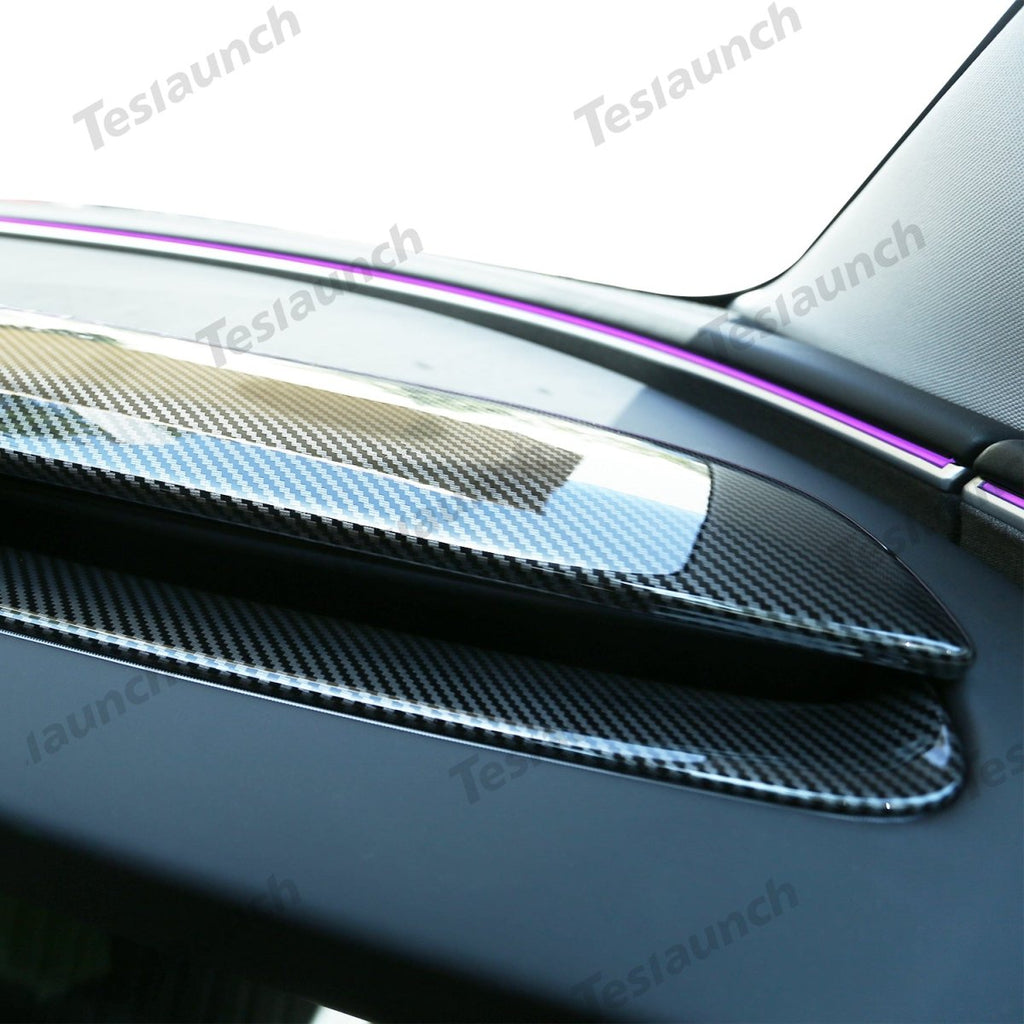 2024+ Model 3 Highland Dashboard Cover (Carbon Fiber Pattern ABS) for Tesla(2PCS)