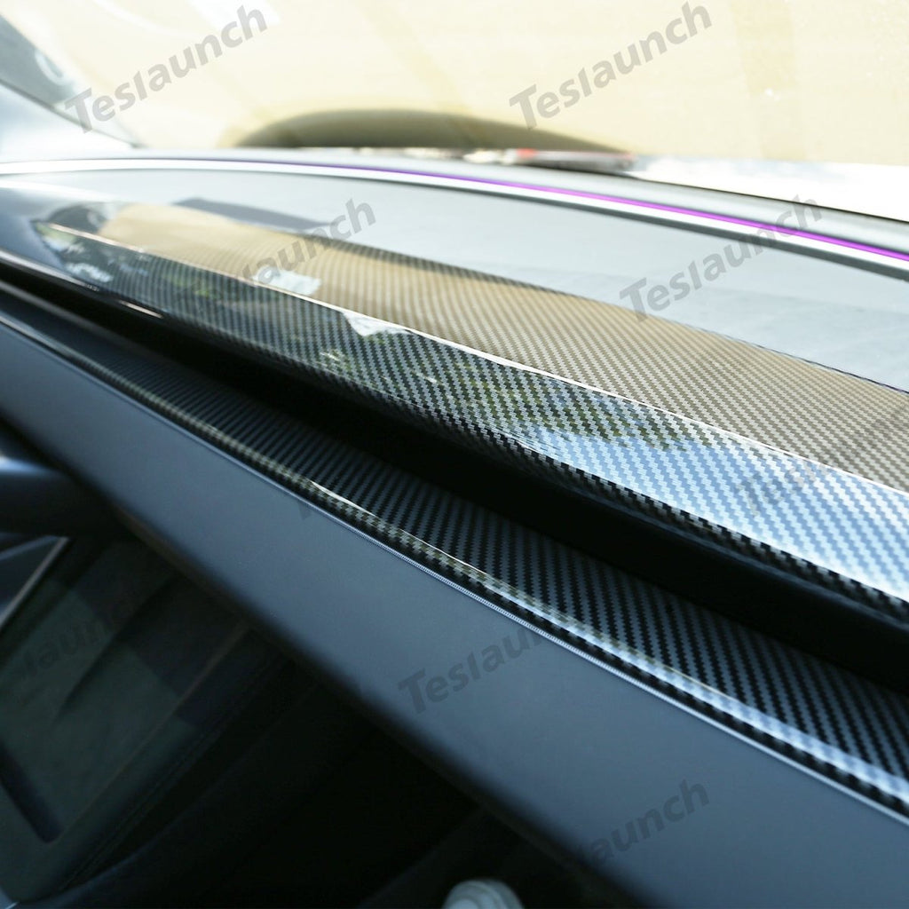 2024+ Model 3 Highland Dashboard Cover (Carbon Fiber Pattern ABS) for Tesla(2PCS)