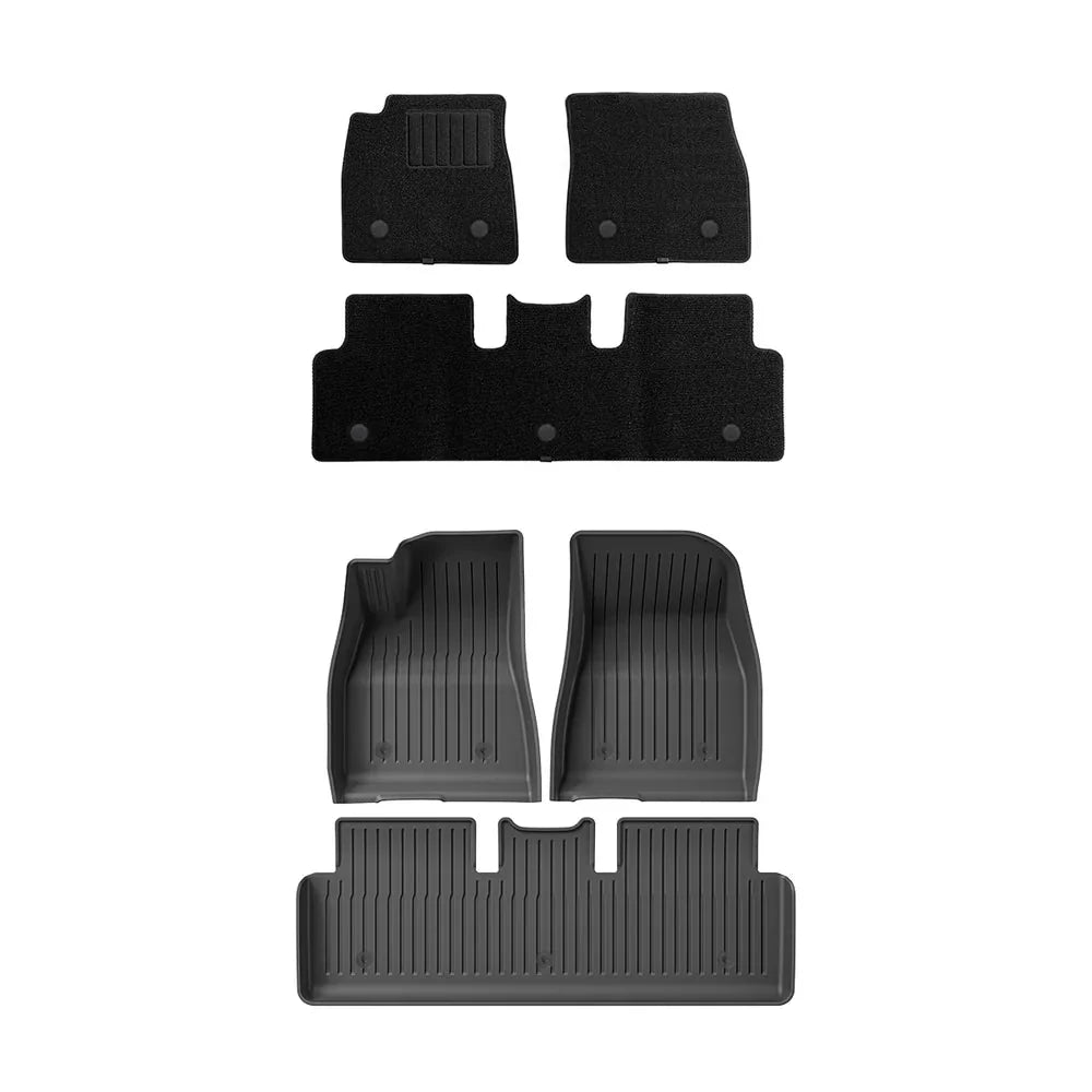 2024+ Model 3 Highland Floor Mats All Weather Double Layer Flocking TPE For Tesla