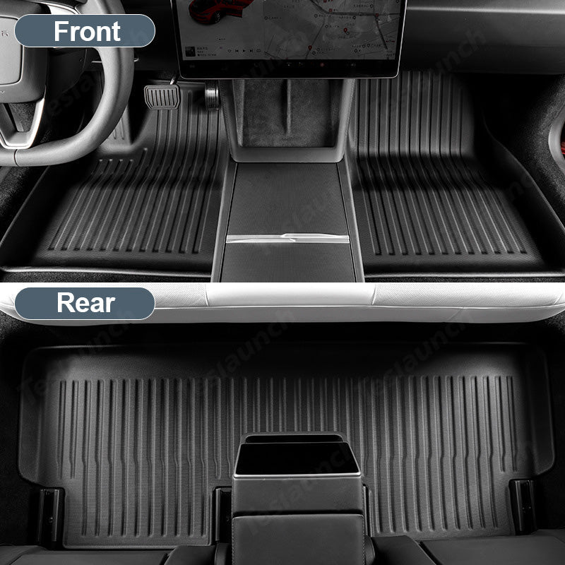 2024+ Model 3 Highland Floor Mats All Weather Double Layer Flocking TPE For Tesla