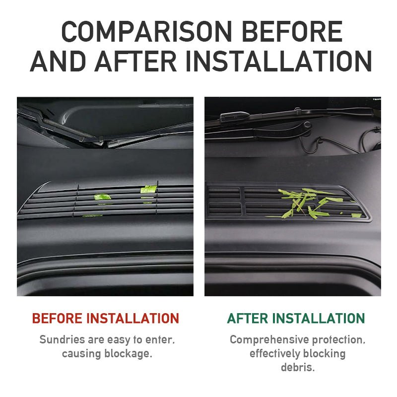 2024+ Model 3 Highland Front Standby Storage Box Cover Air Conditioner Air Inlet Protective Mesh Grill Panel for Tesla