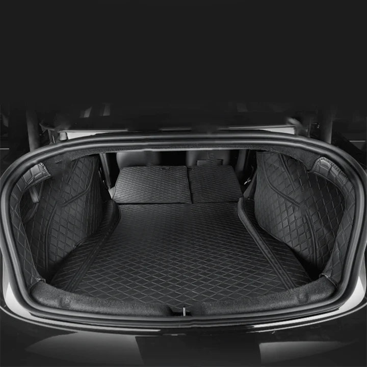 2024+ Model 3 Highland Fully Covered Premium Leather Frunk & Trunk Mat for Tesla