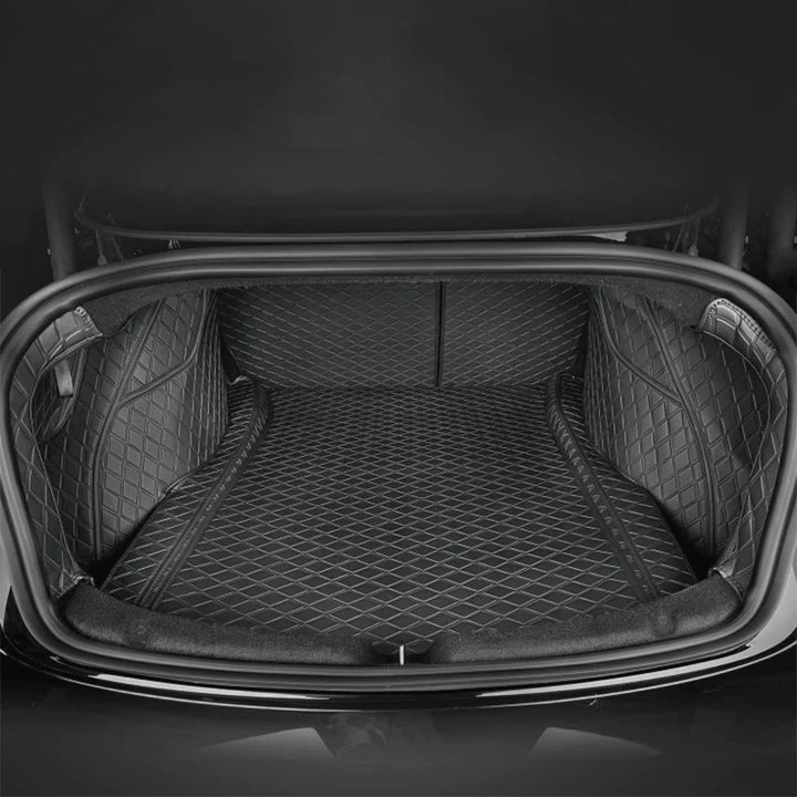 2024+ Model 3 Highland Fully Covered Premium Leather Frunk & Trunk Mat for Tesla