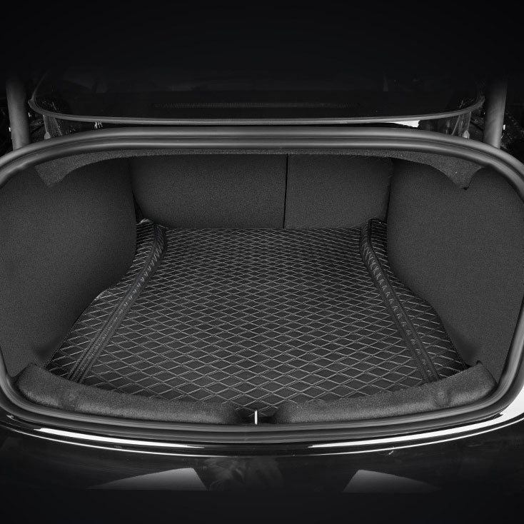 2024+ Model 3 Highland Fully Covered Premium Leather Frunk & Trunk Mat for Tesla