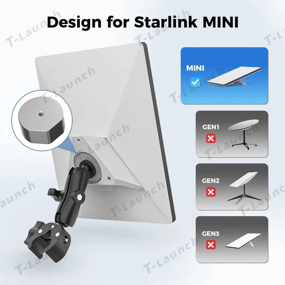 2025 New Version Adjustable Clamp Mount Kit for Starlink Mini