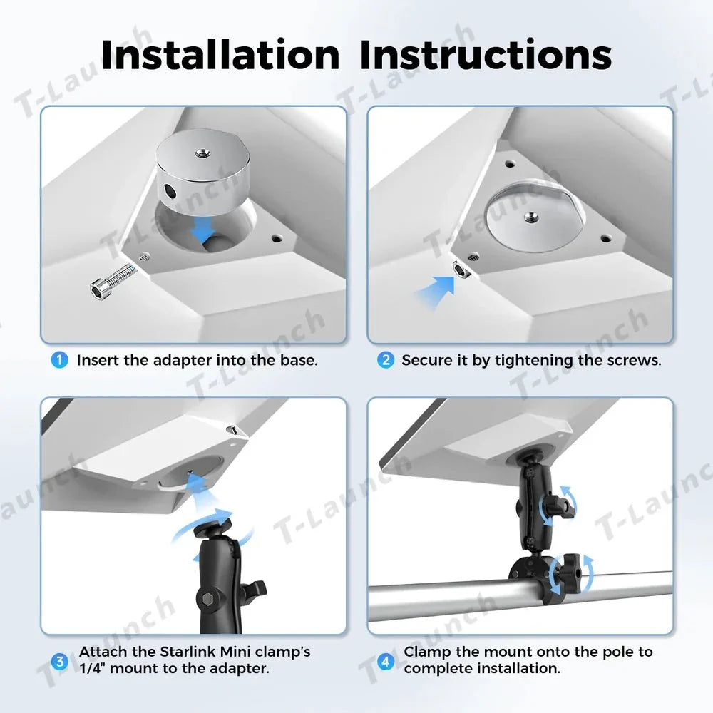 2025 New Version Adjustable Clamp Mount Kit for Starlink Mini