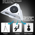 2025 New Version Tripod Mount Adapter for Starlink Mini – Compatible with 1/4"-20 & 3/8"-16 Threads