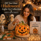 Beginner-Friendly DIY Lighted Sea Glass Halloween Character Kit Collection