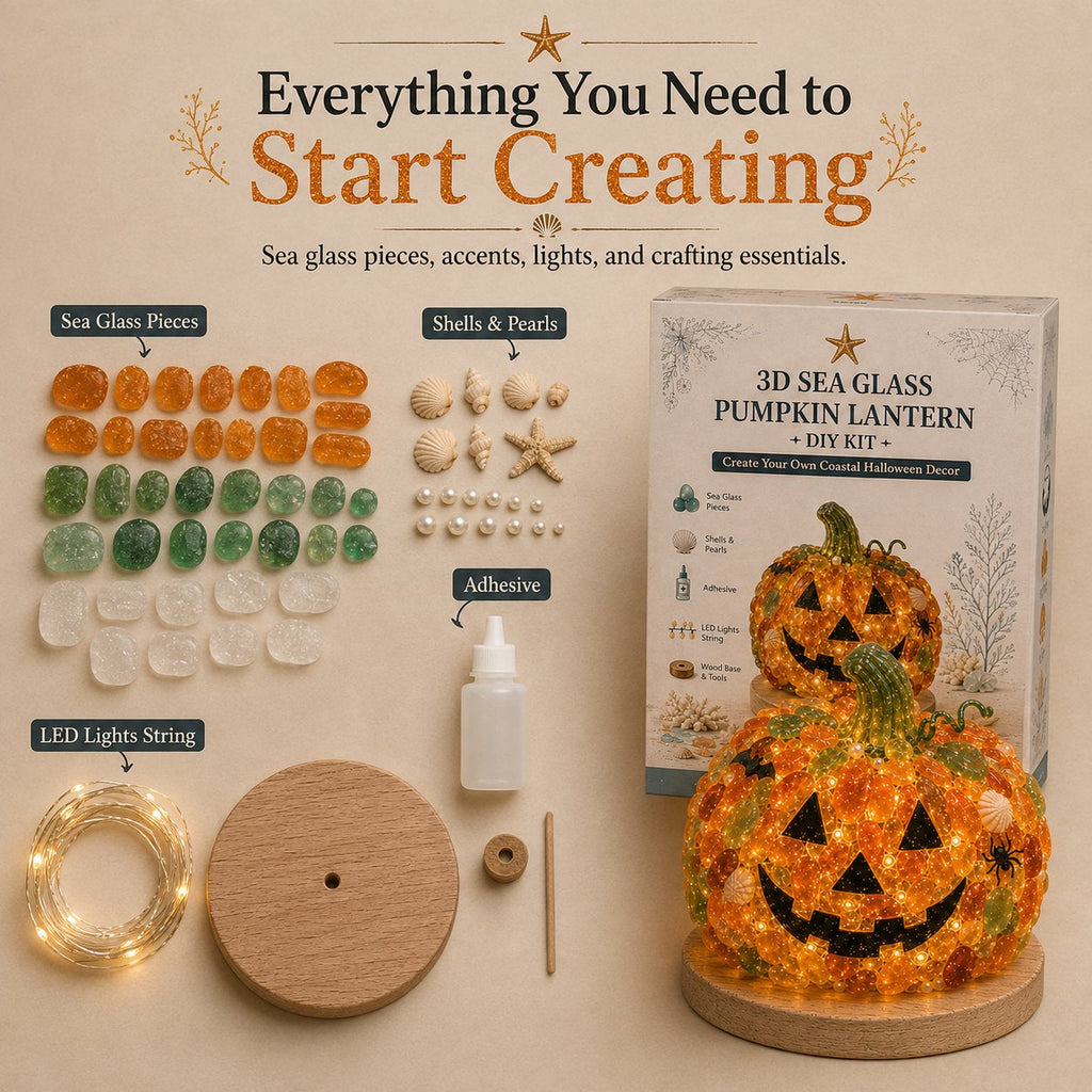 Beginner-Friendly DIY Lighted Sea Glass Halloween Character Kit Collection