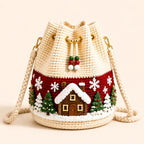 Christmas Crochet Bucket Crossbody Bag