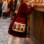 Christmas Crochet Bucket Crossbody Bag