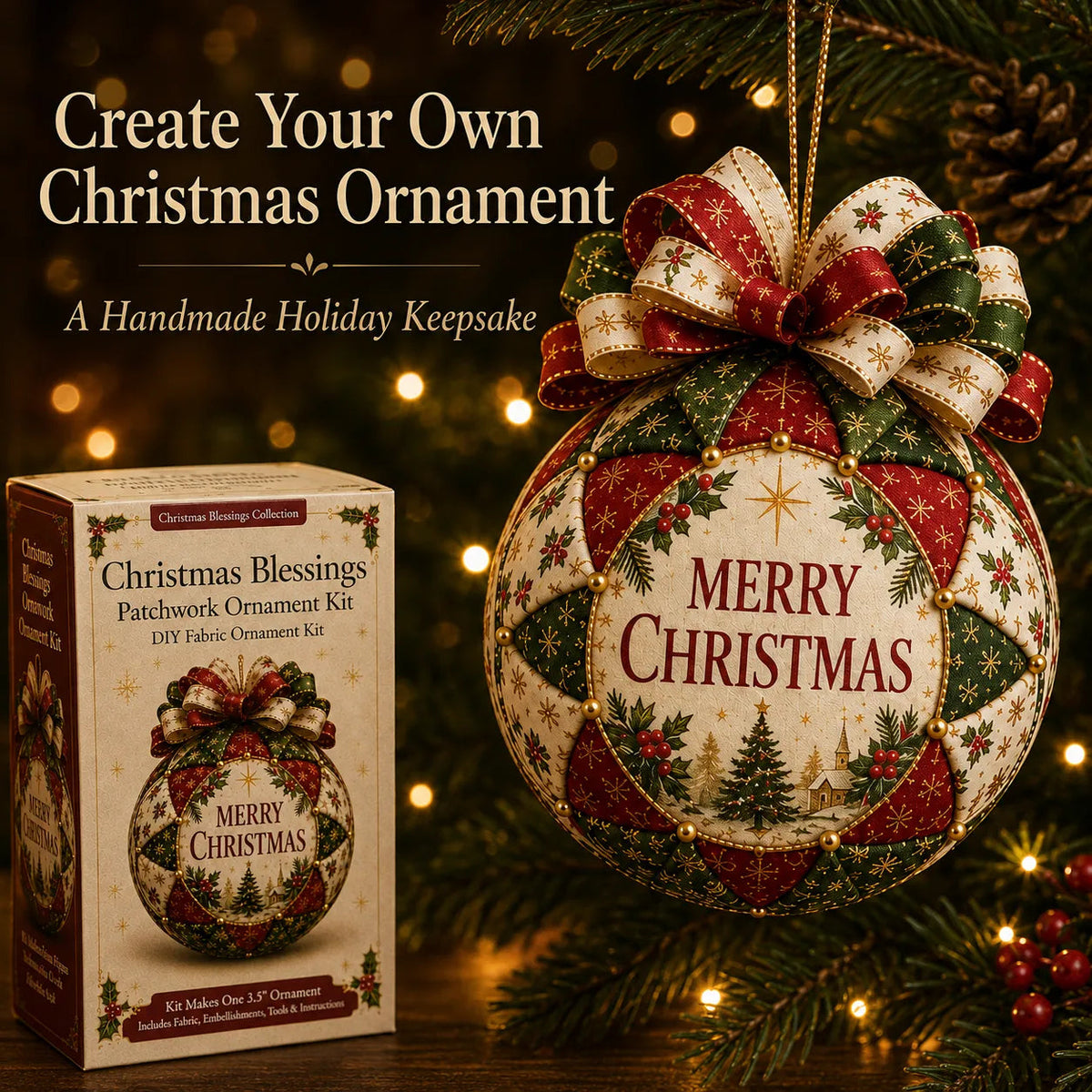Christmas Blessings Patchwork Ornament DIY Kit