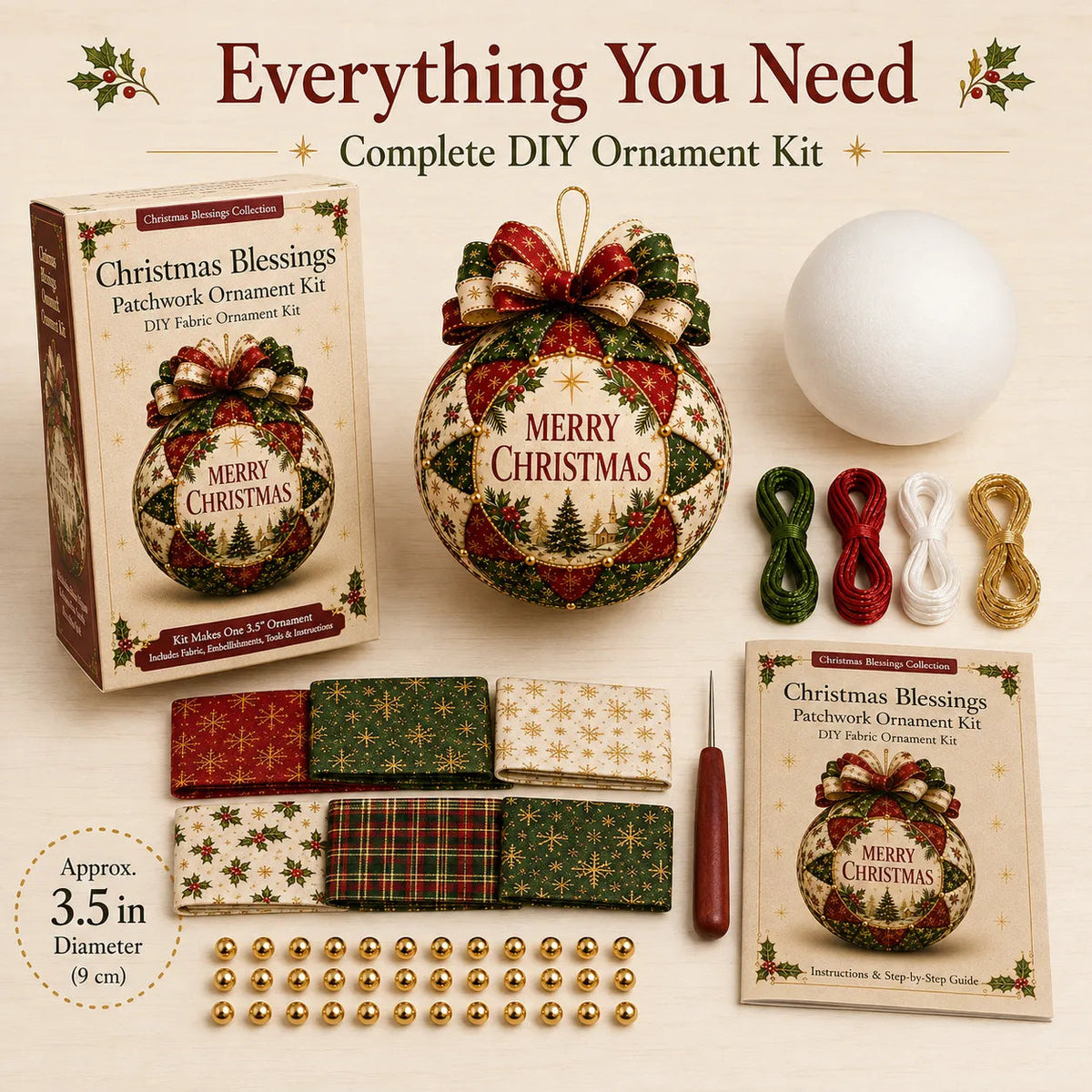 Christmas Blessings Patchwork Ornament DIY Kit