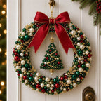 DIY Christmas Pearl Wreath Kit – Handmade Beaded Holiday Door Decor