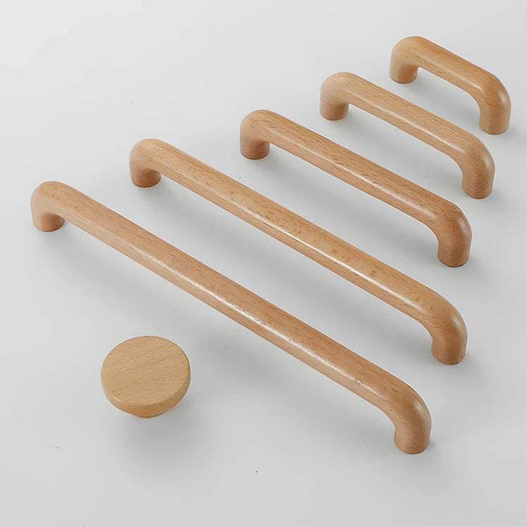 Scandinavian Solid Wood Cabinet Handles