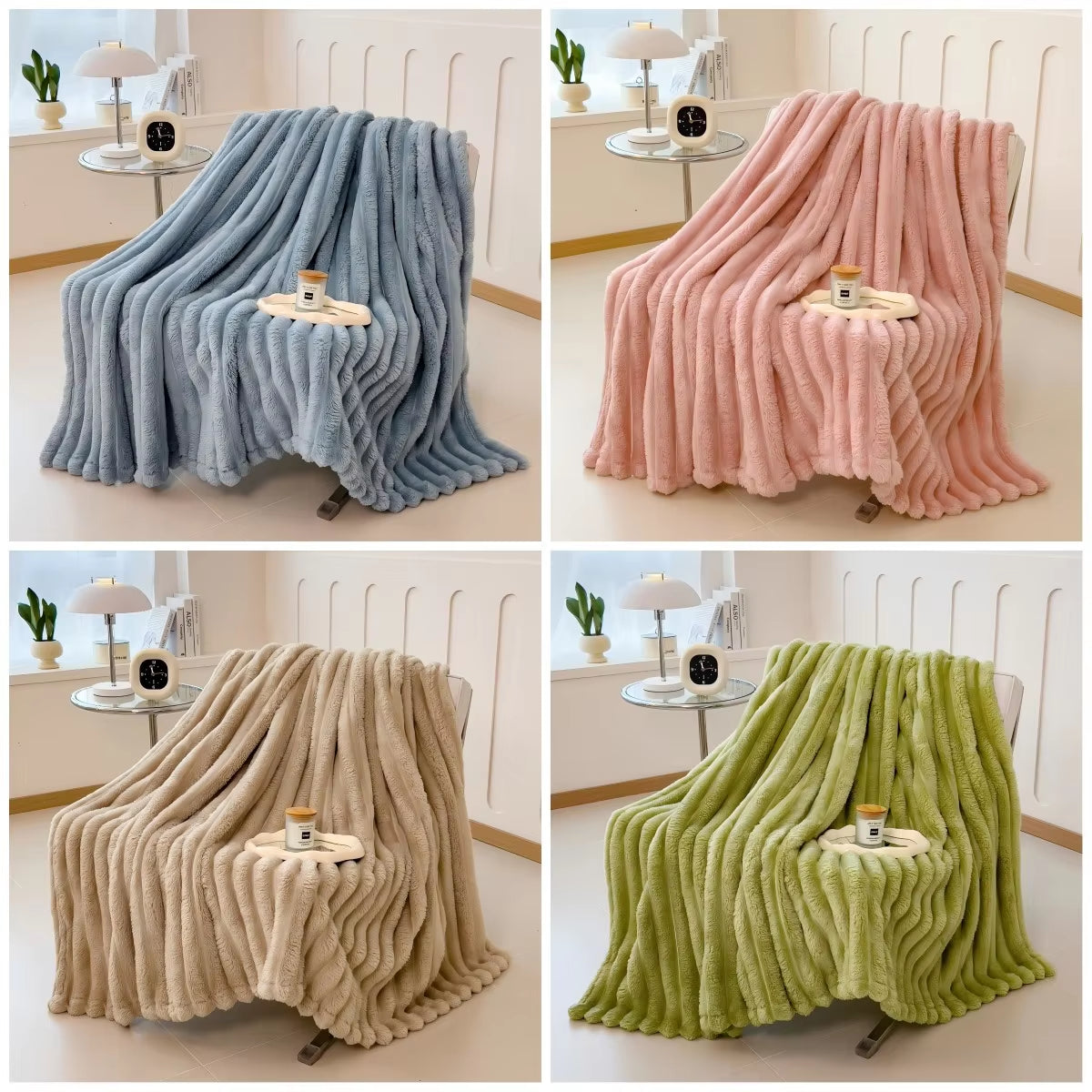 Cozy Striped Throw Blanket