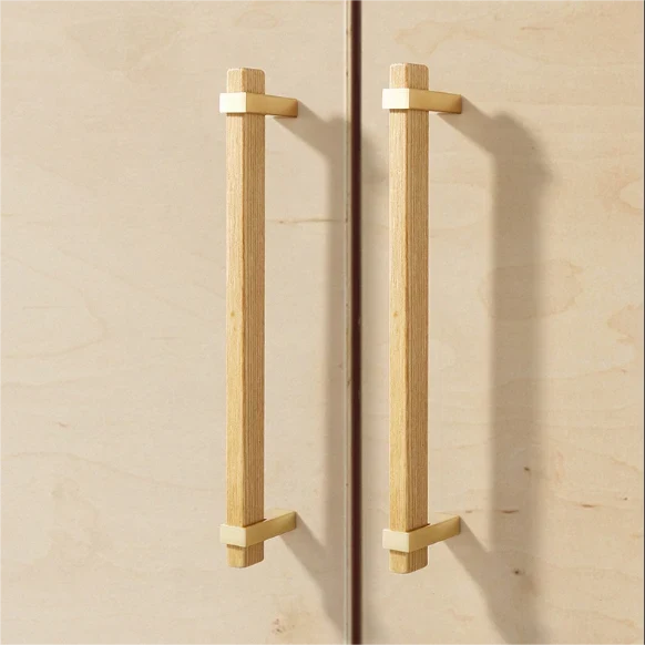 Architectural Square Walnut Wood Cabinet Pulls