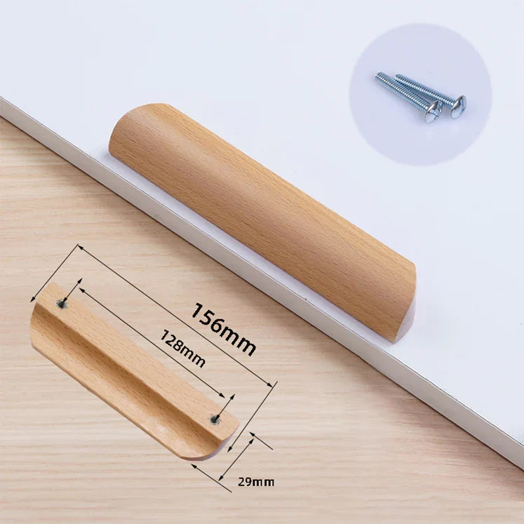 Modern Solid Wood Finger Edge Pulls for Cabinets and Drawers