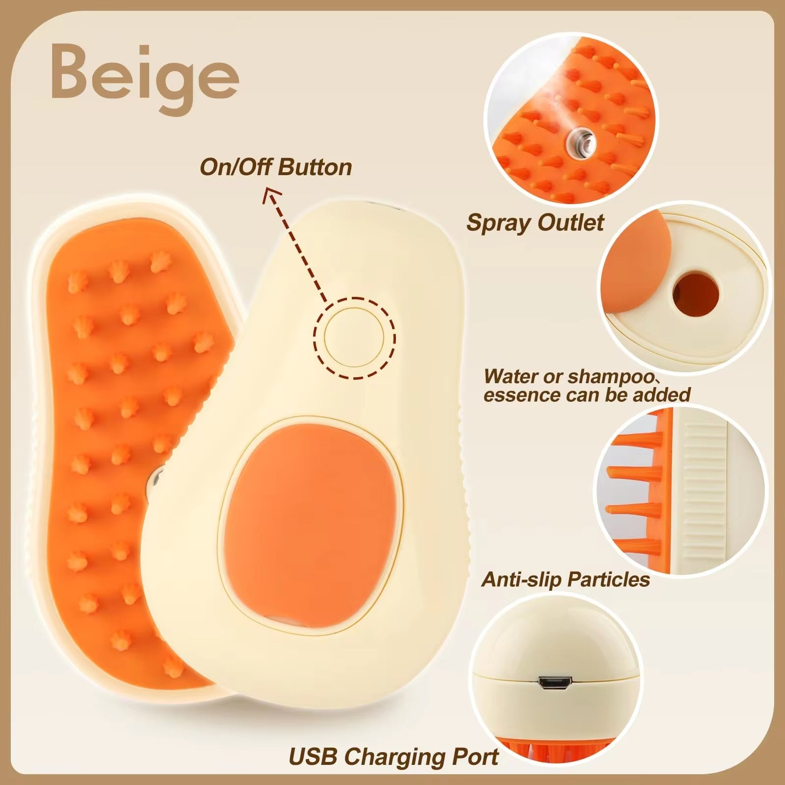 3-in-1 Pet Steam Grooming Brush