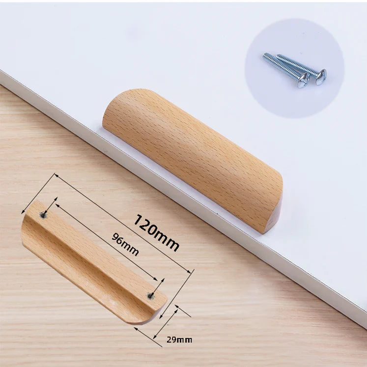 Modern Solid Wood Finger Edge Pulls for Cabinets and Drawers