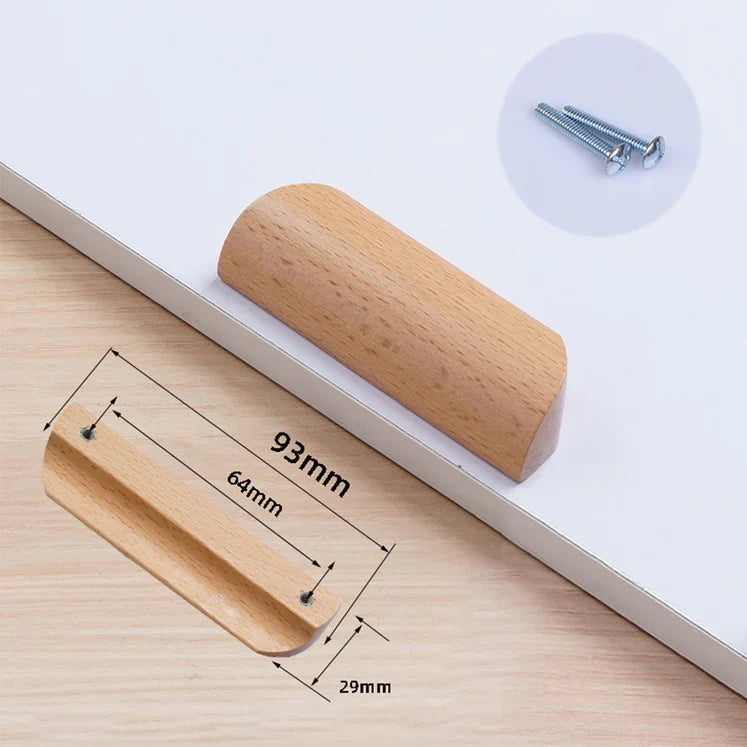 Modern Solid Wood Finger Edge Pulls for Cabinets and Drawers