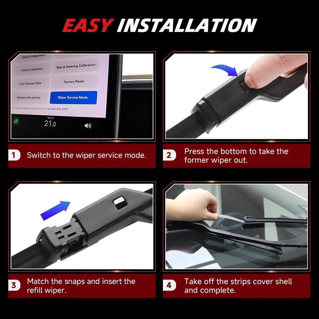 27" and 18" Windshield Wiper Blades Replacement for Tesla Model X 2015-2022 (Set of 2)