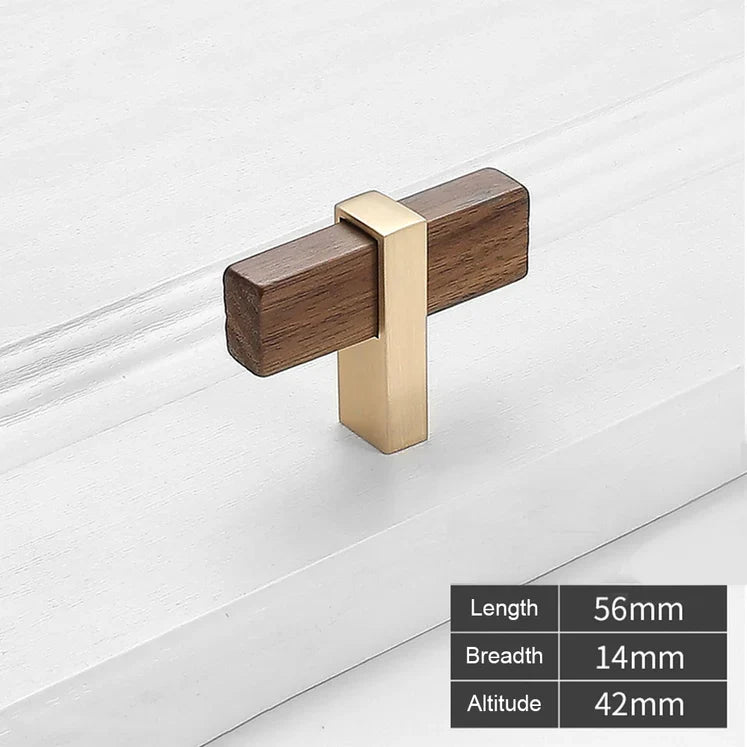 Architectural Square Walnut Wood Cabinet Pulls