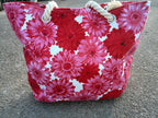 1Beach bag with floral motifs and sturdy rope handles Miroken