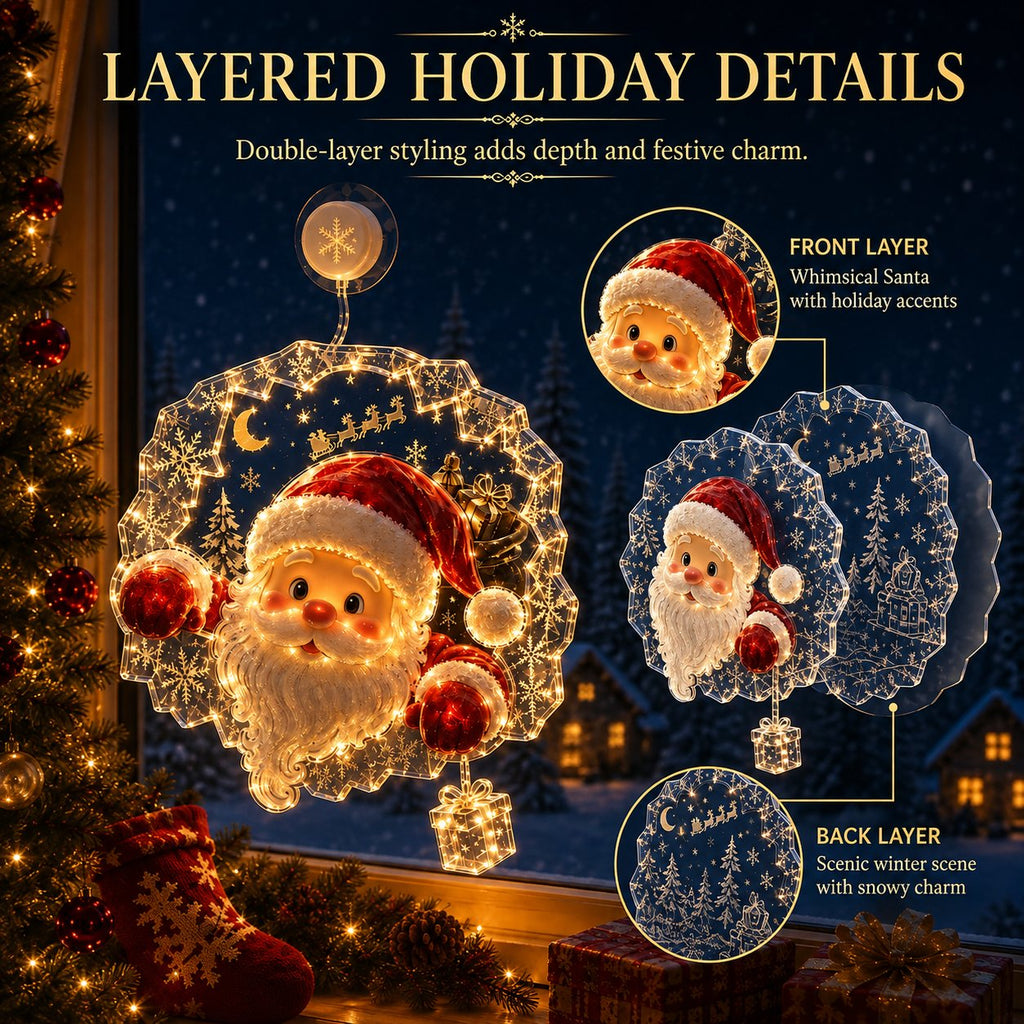 Christmas Window Light Ornament with Suction Cup