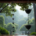 Lotus Cup Rain Chain for Gutters, Decorative Metal Downspout Replacement
