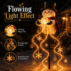 Snowman Magic Fountain Solar Christmas Light