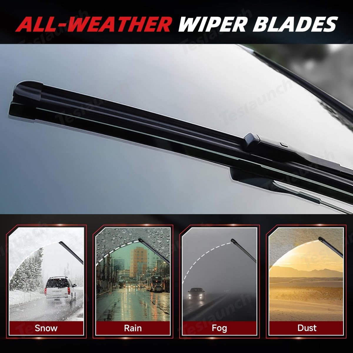 27" and 18" Windshield Wiper Blades Replacement for Tesla Model X 2015-2022 (Set of 2)