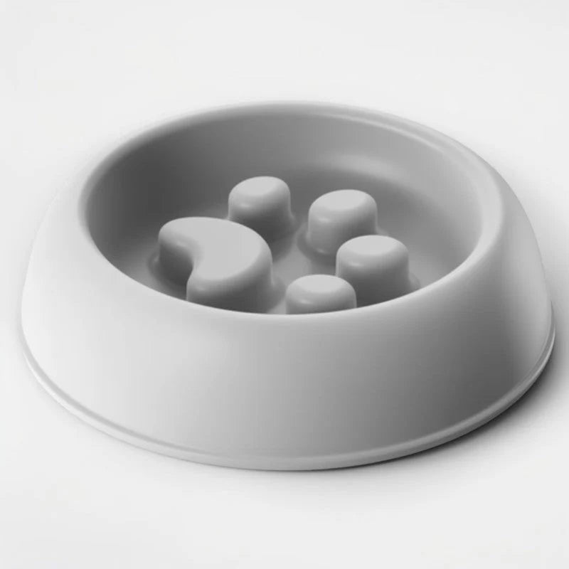 Paw Print Slow Feeder Dog Bowl