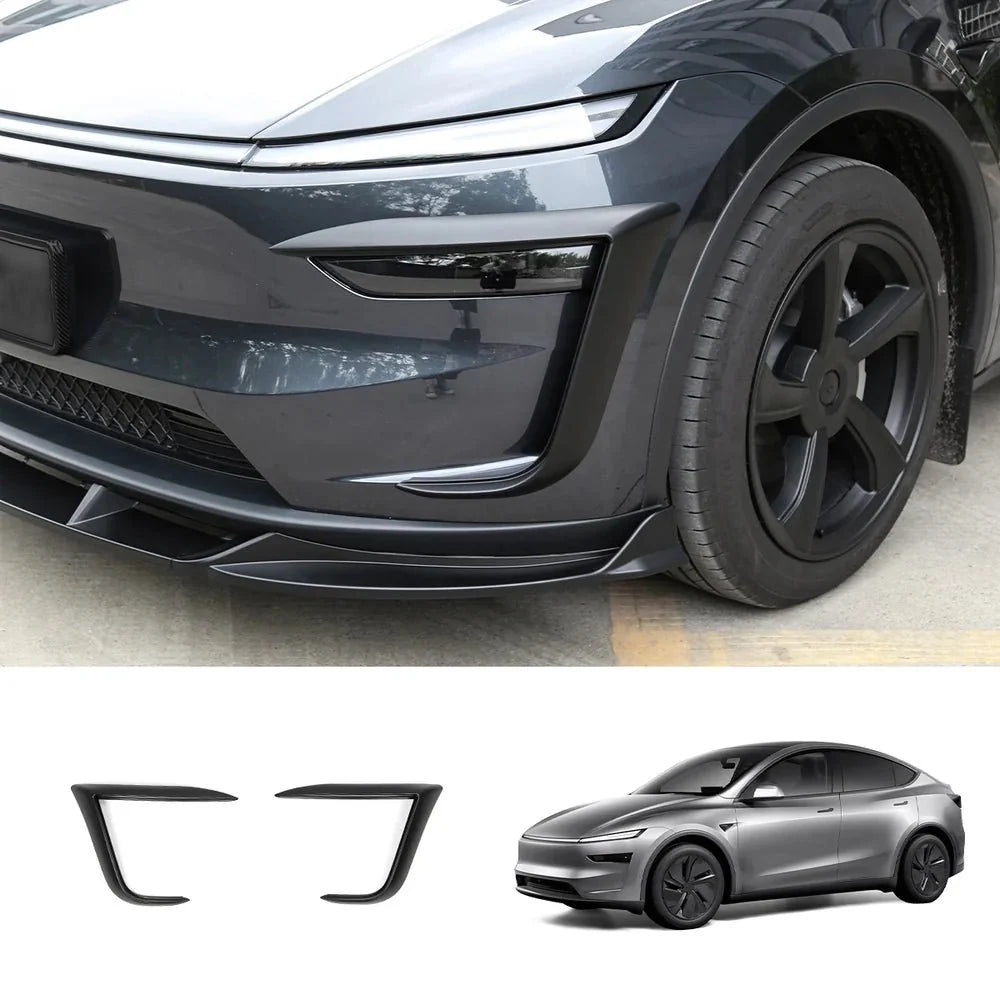 3-Piece Front Lip Spoiler & Fog Light Trim & Split-Type Side Skirts for Tesla Model Y Juniper 2025+