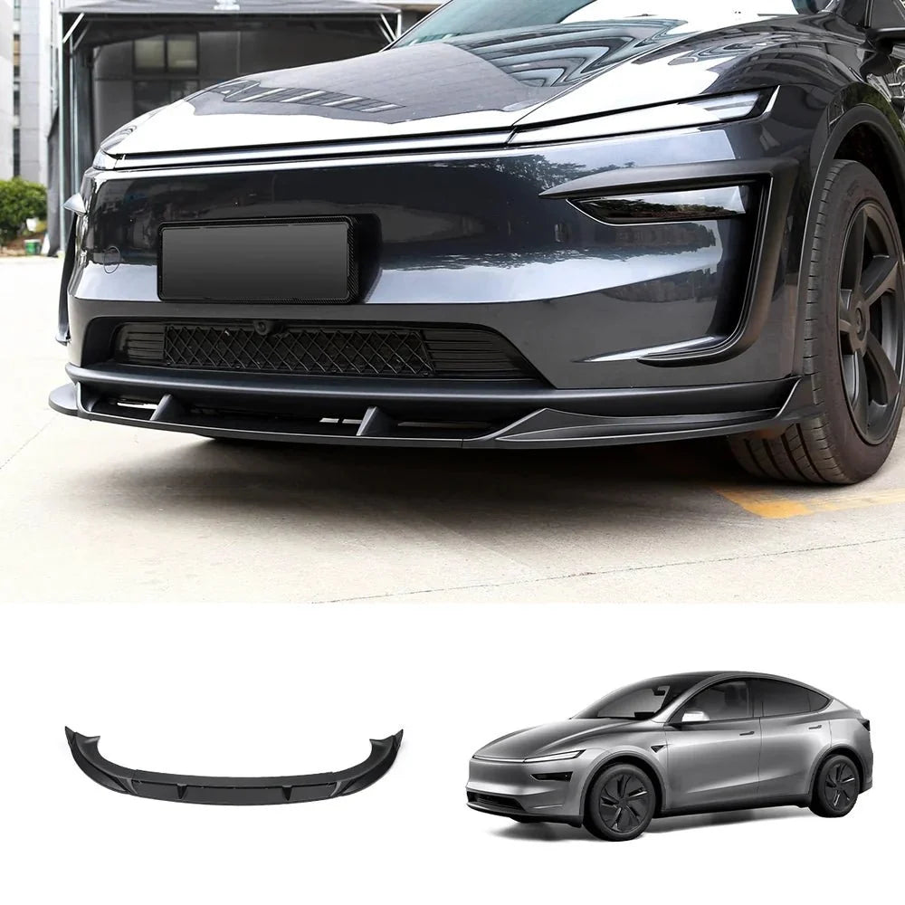 3-Piece Front Lip Spoiler & Fog Light Trim & Split-Type Side Skirts for Tesla Model Y Juniper 2025+