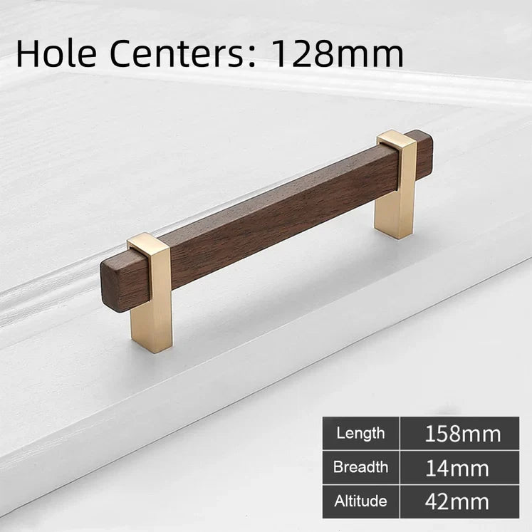 Architectural Square Walnut Wood Cabinet Pulls