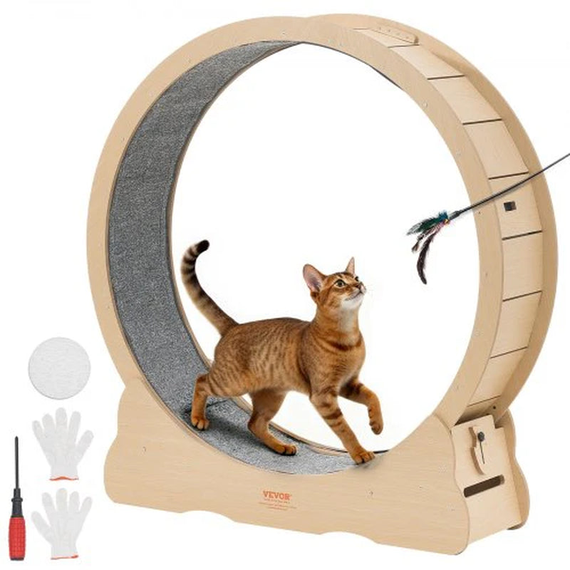 Miroken 48-Inch Wooden Cat Exercise Wheel