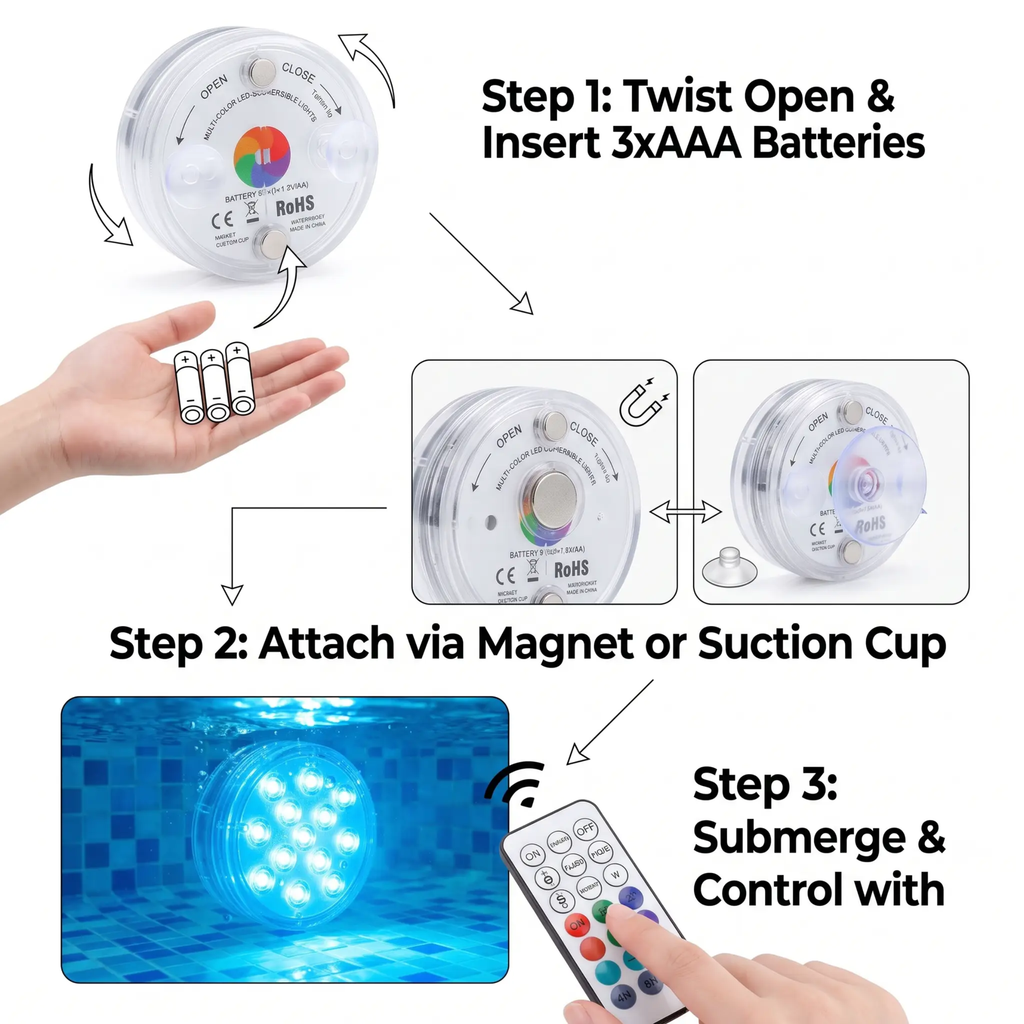 Remote Control Waterproof Magnet Suction LED Light | Miroken