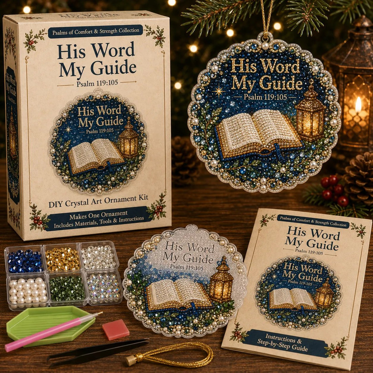 Beginner-Friendly Scripture Pearl Diamond Art Ornament DIY Kit