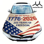 American Flag Car Hood Cover With Dual Triangle Clips Fits Trucks SUVs Sedans Jeep Commemorative Edition