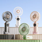 1200mAh Mini USB Rechargeable Fan with 5 Speeds & LED Display