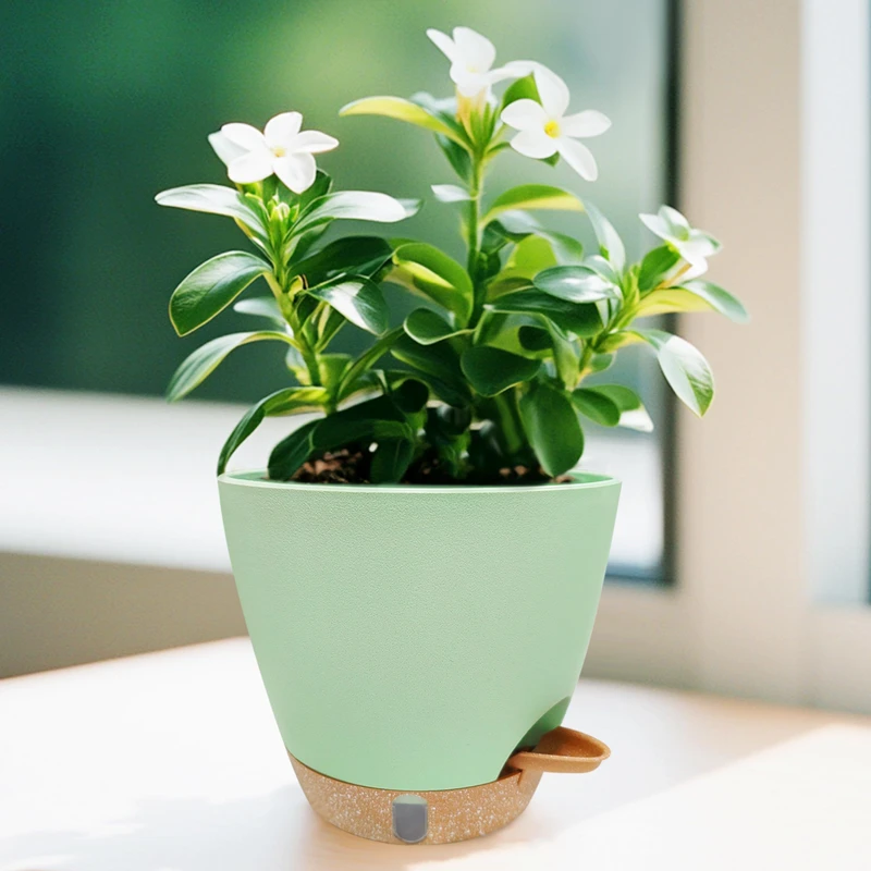Self-Watering Planter for Indoor Plants with Visible Water Level
