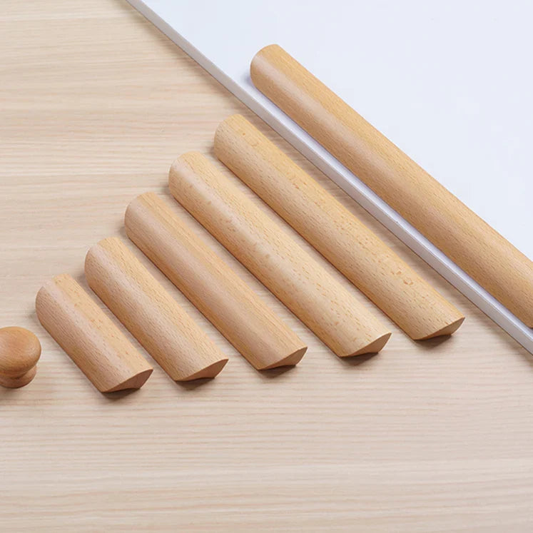 Modern Solid Wood Finger Edge Pulls for Cabinets and Drawers