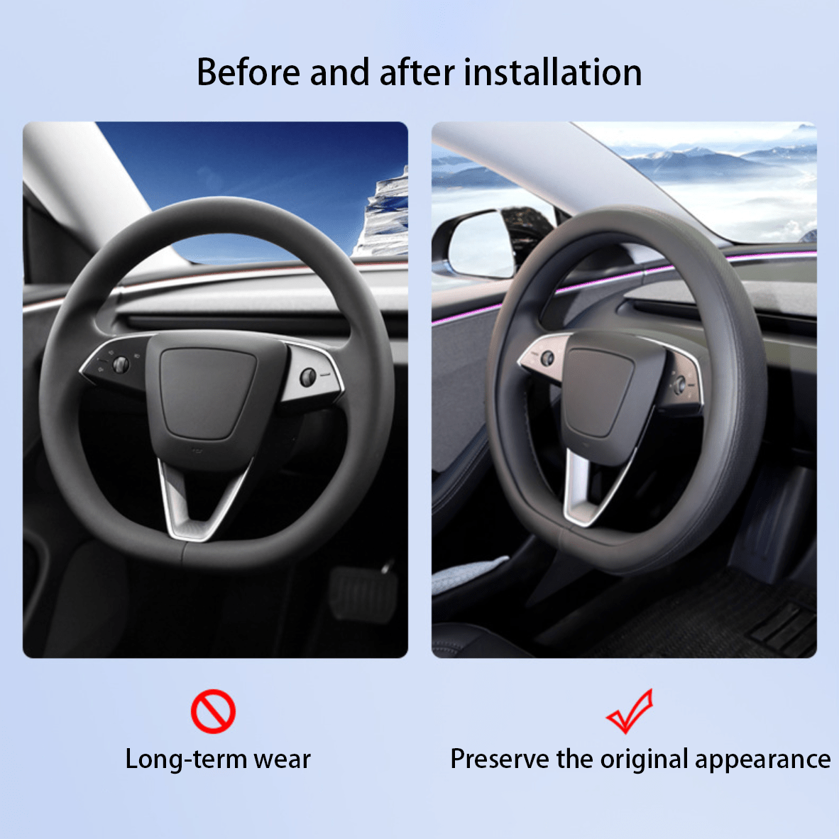 Premium Ventilated Steering Wheel Cover for Tesla Model Y Juniper 2025+