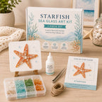 DIY Sea Glass Mosaic Art Kit – Create Beautiful Ocean-Inspired Artwork with Colorful Glass Pieces, Coastal Home Decor & Creative Handmade Gift